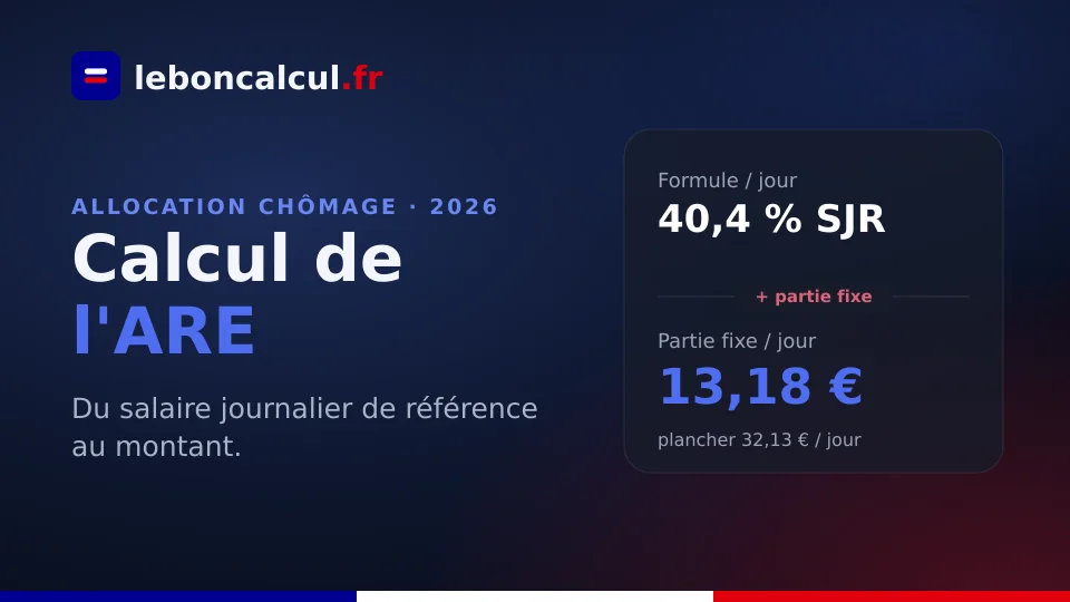 Calcul de l'allocation chômage (ARE) 2026 : SJR et montant