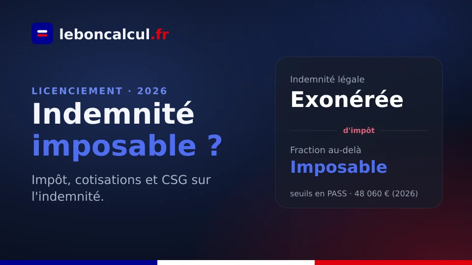 Indemnité de licenciement imposable ? Impôt, CSG, cotisations